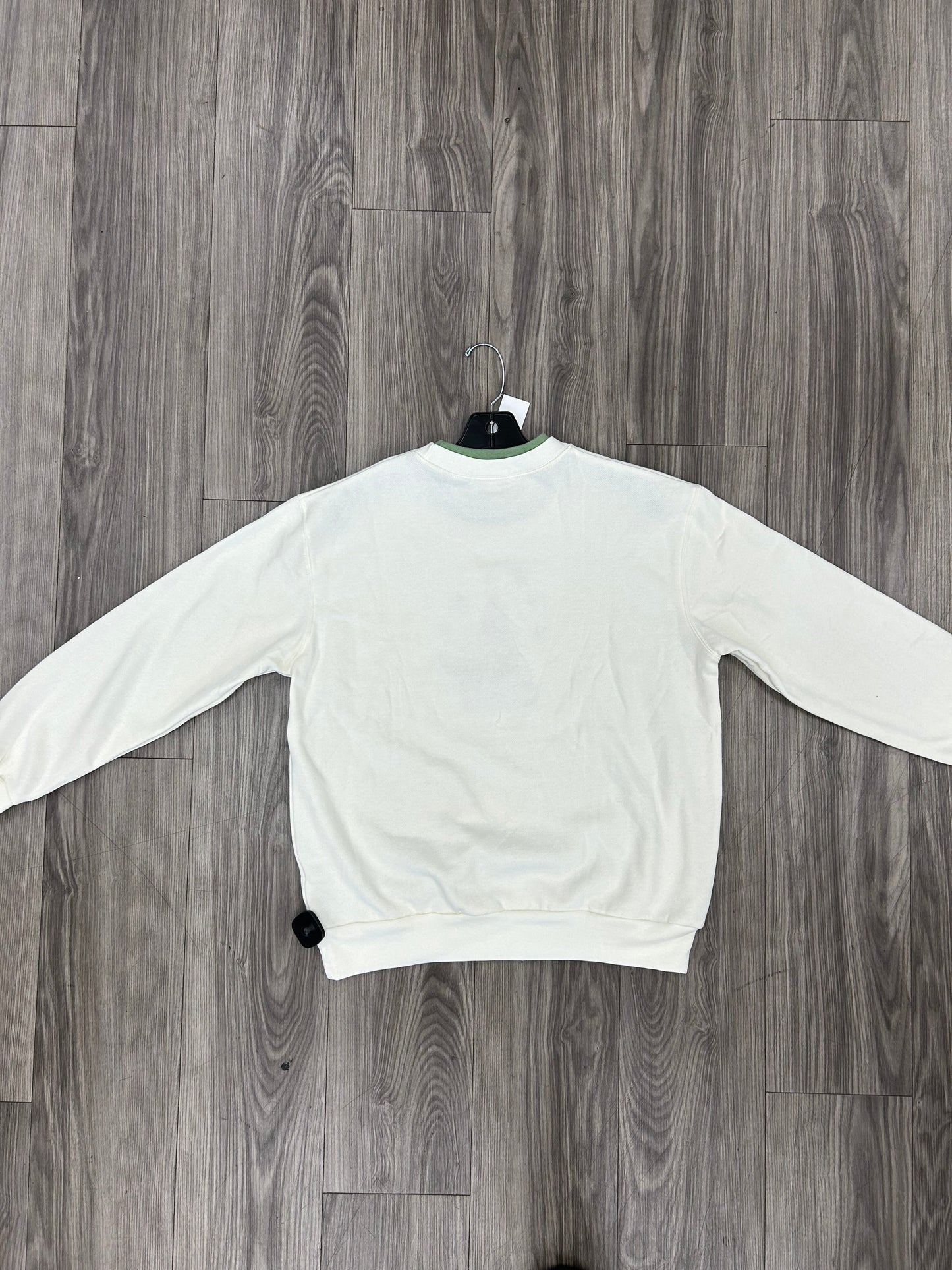 Sweatshirt Crewneck By Clothes Mentor In Green & White, Size: M