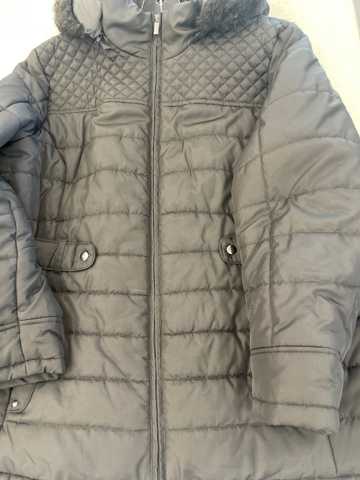 Coat Puffer & Quilted By Faded Glory In Black, Size: 2x