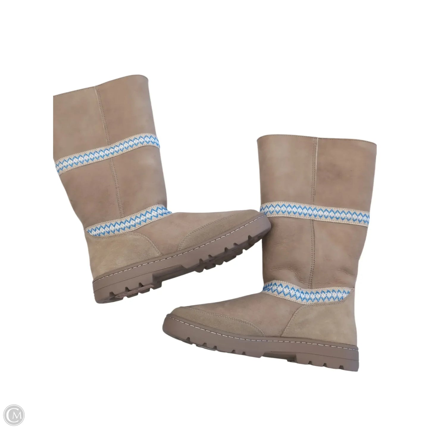 Boots Designer By Ugg In Blue & Cream, Size: 11