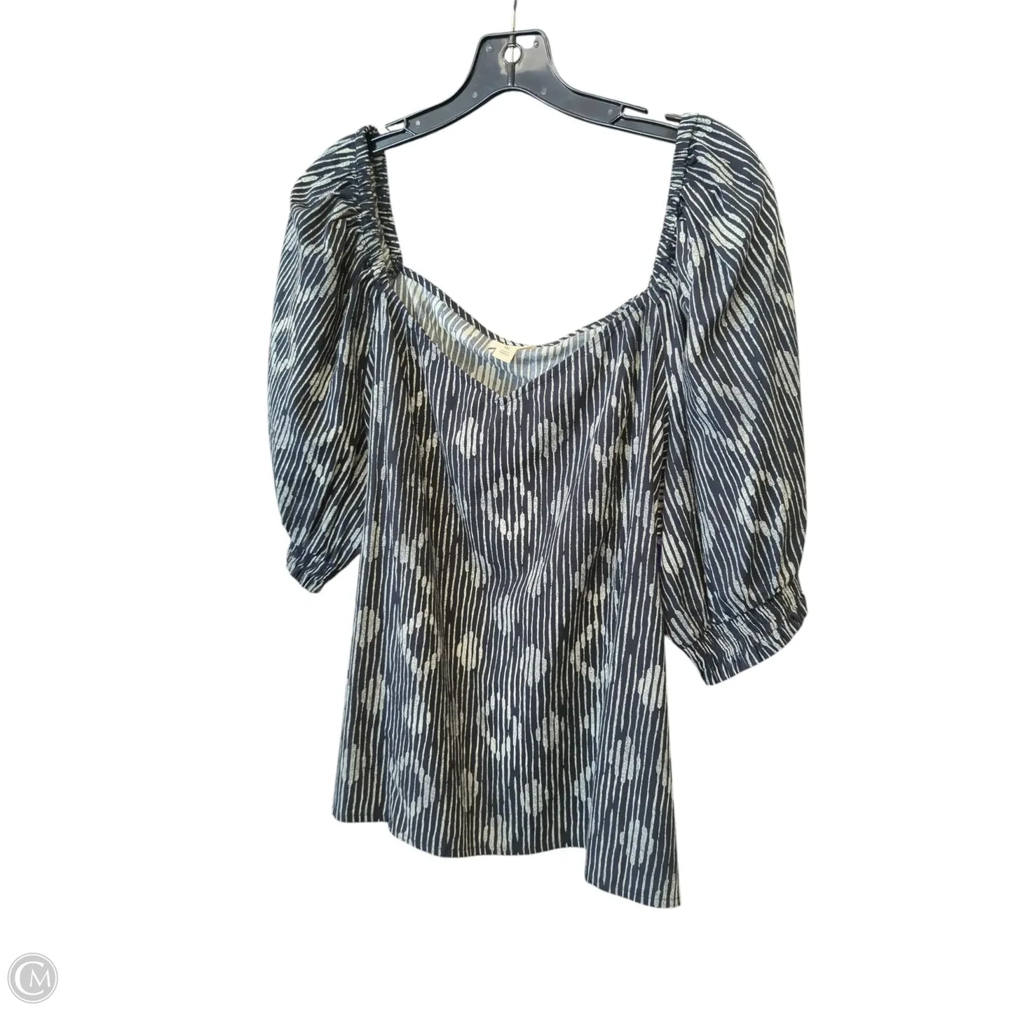 Top Short Sleeve By Ana In Black & White, Size: Xxl