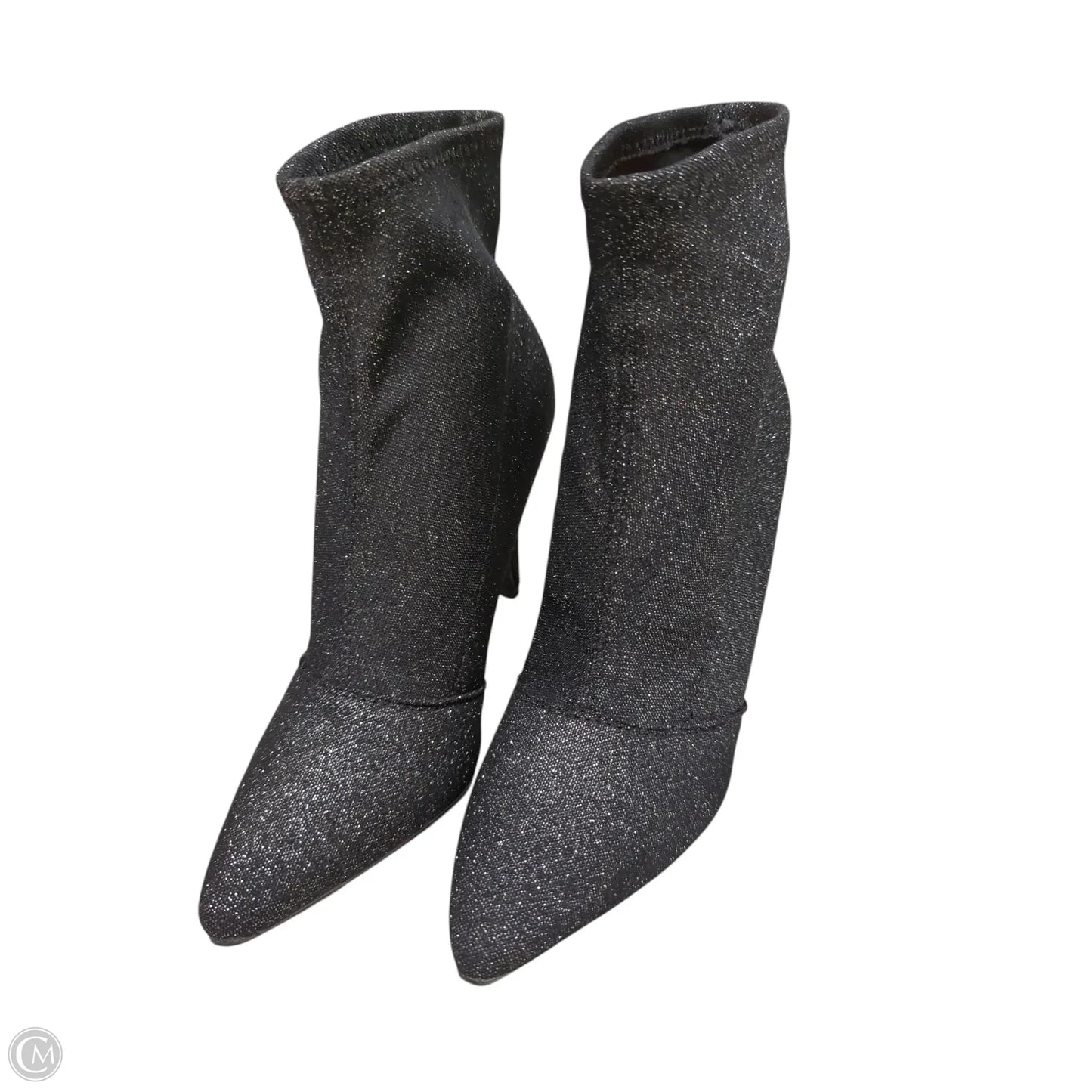 Boots Ankle Heels By Brash In Black & Silver, Size: 7