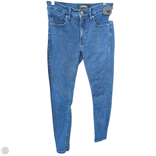 Jeans Skinny By Express In Blue Denim, Size: 4