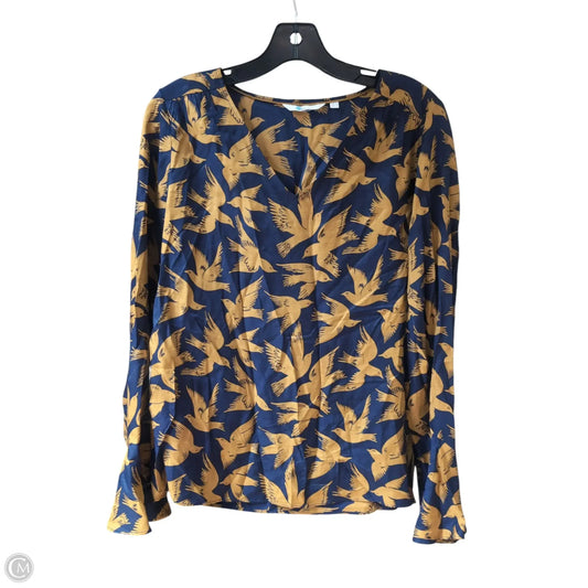 Top Long Sleeve By Boden In Blue & Yellow, Size: S