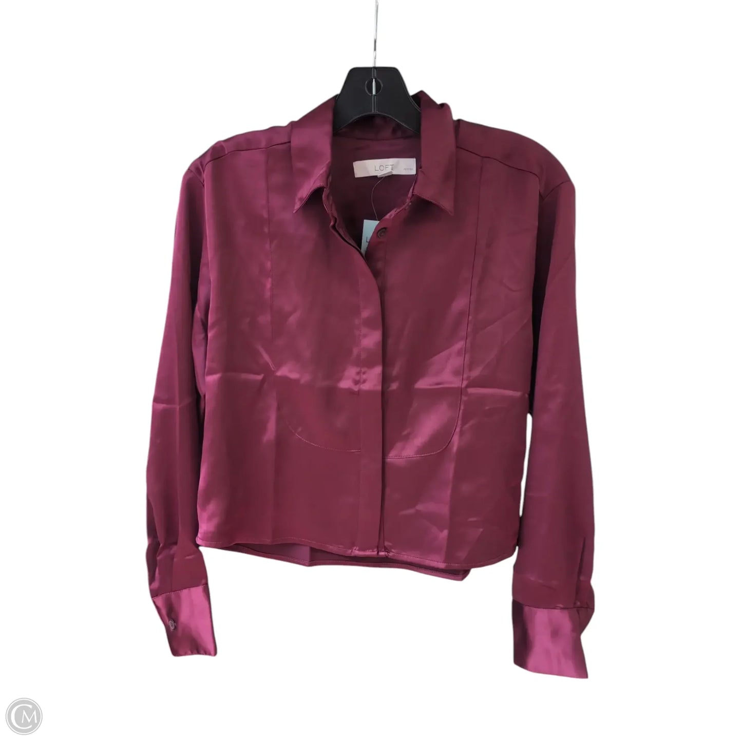 Blouse Long Sleeve By Loft In Maroon, Size: Xsp