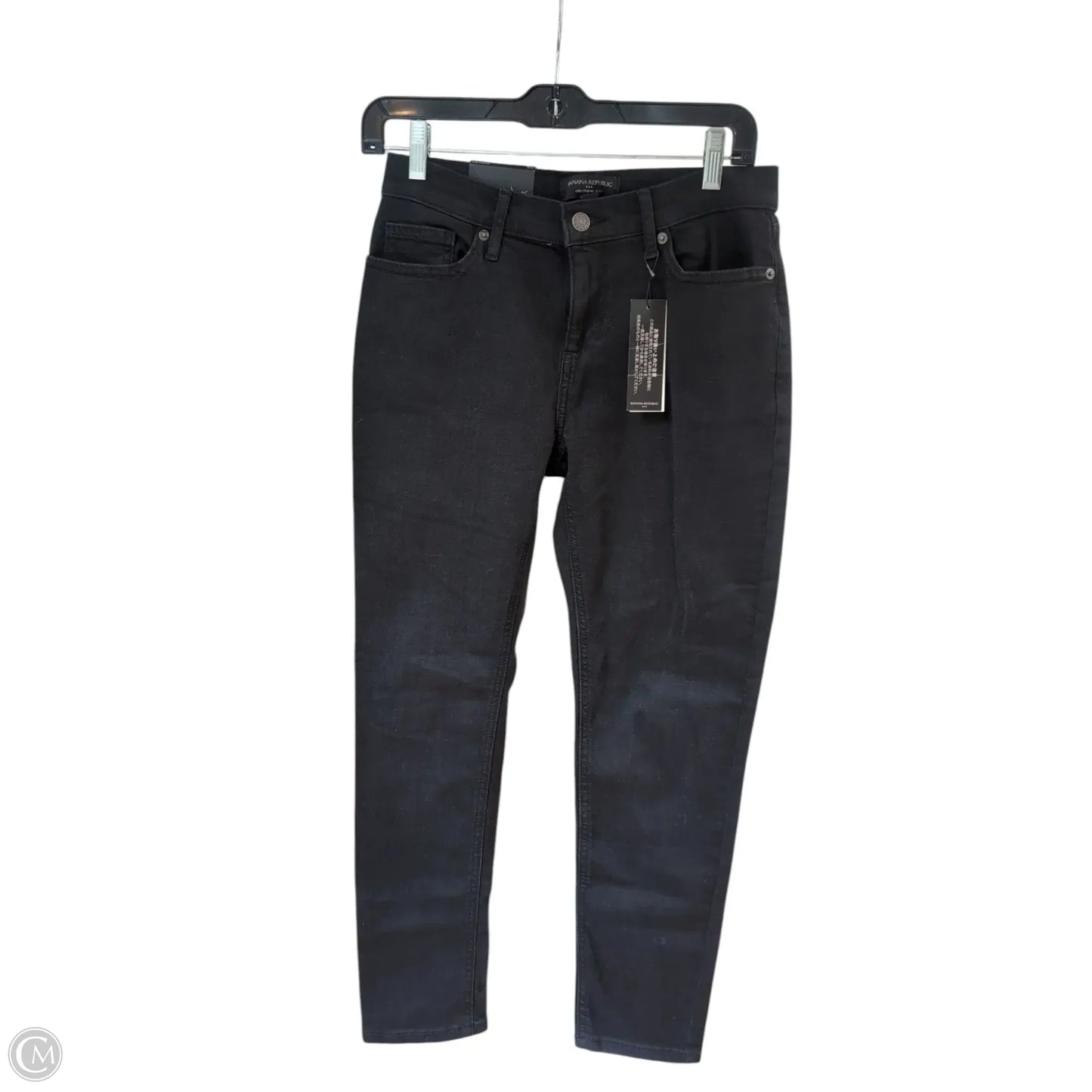 Jeans Skinny By Banana Republic In Black Denim, Size: 0p