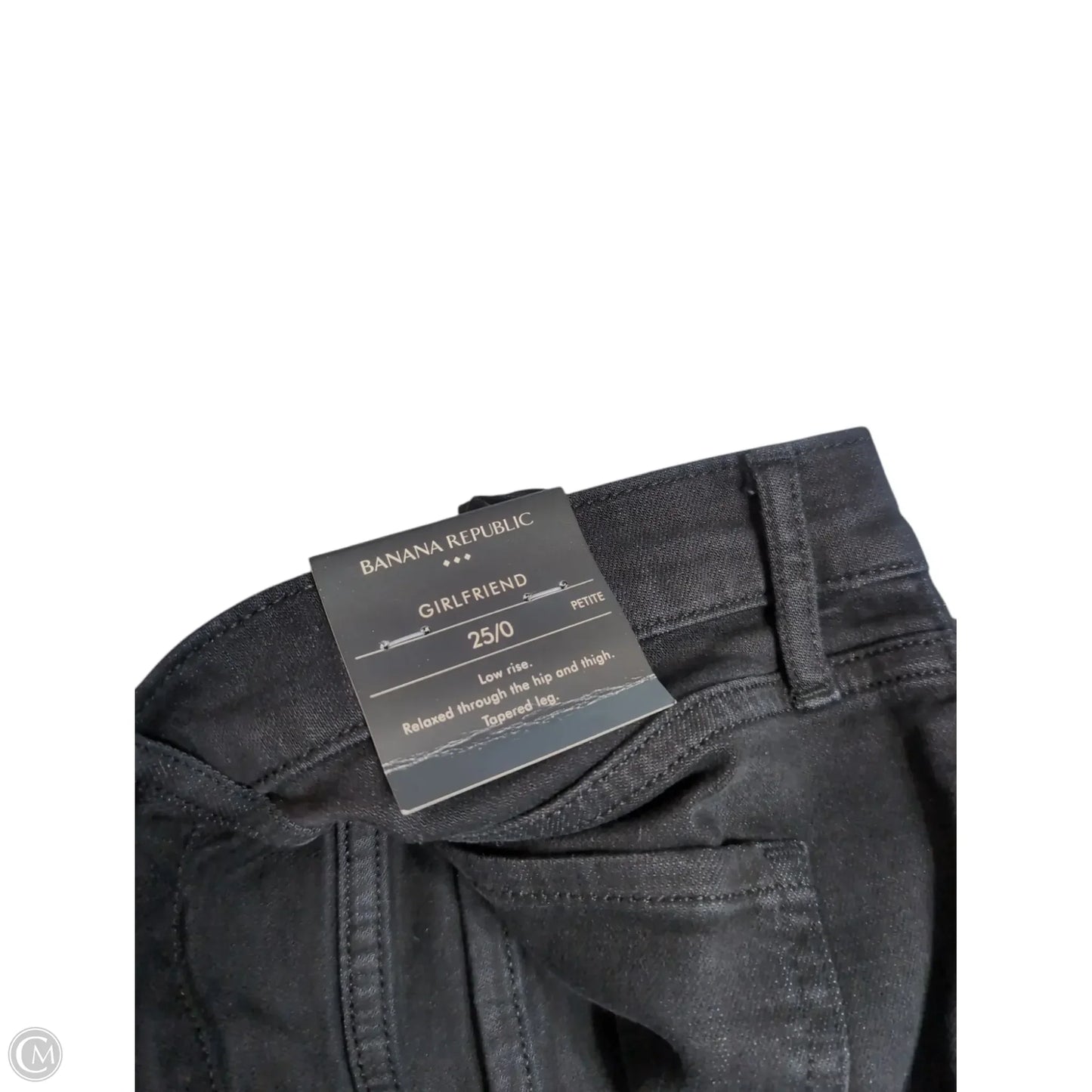 Jeans Skinny By Banana Republic In Black Denim, Size: 0p