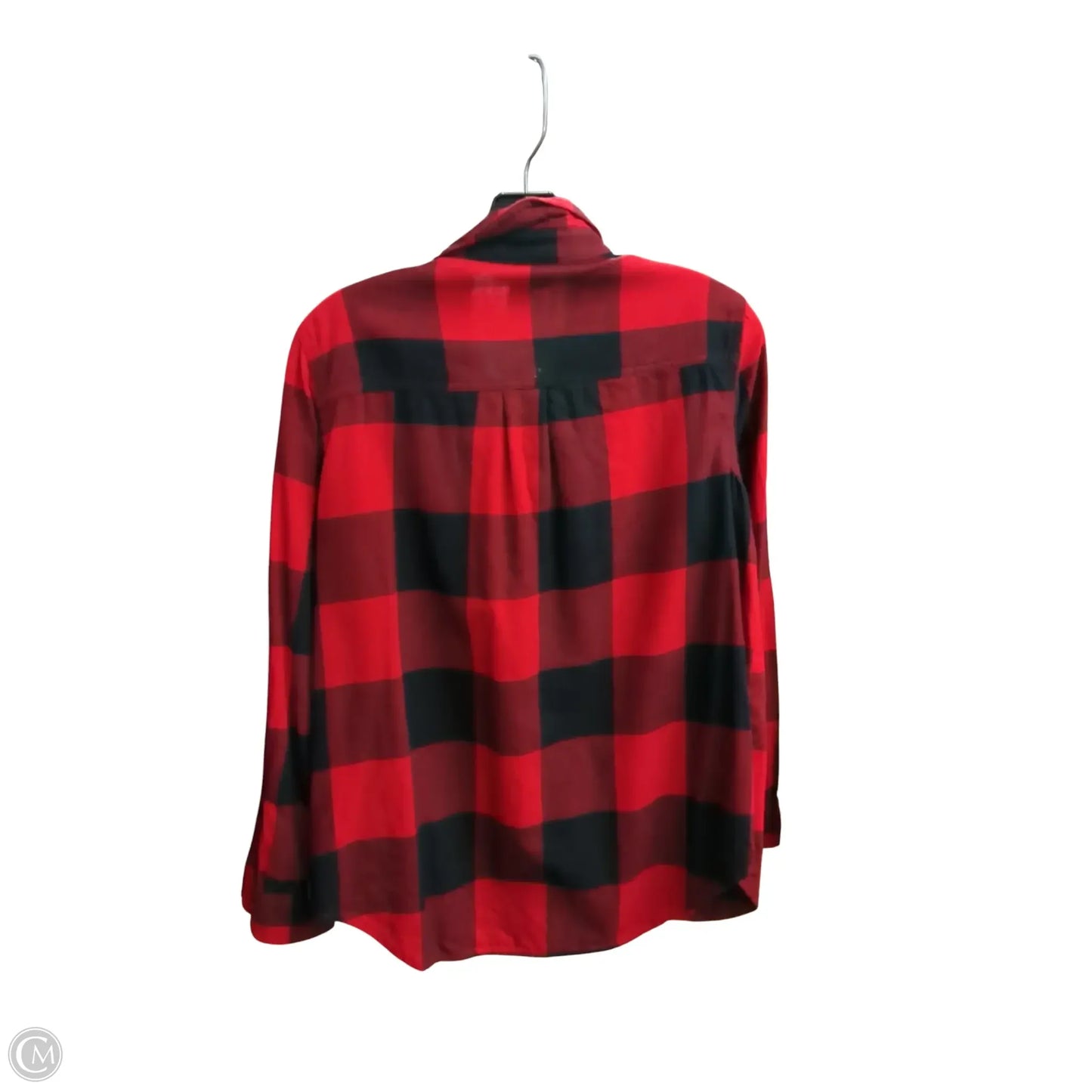 Blouse Long Sleeve By Old Navy In Black & Red, Size: M