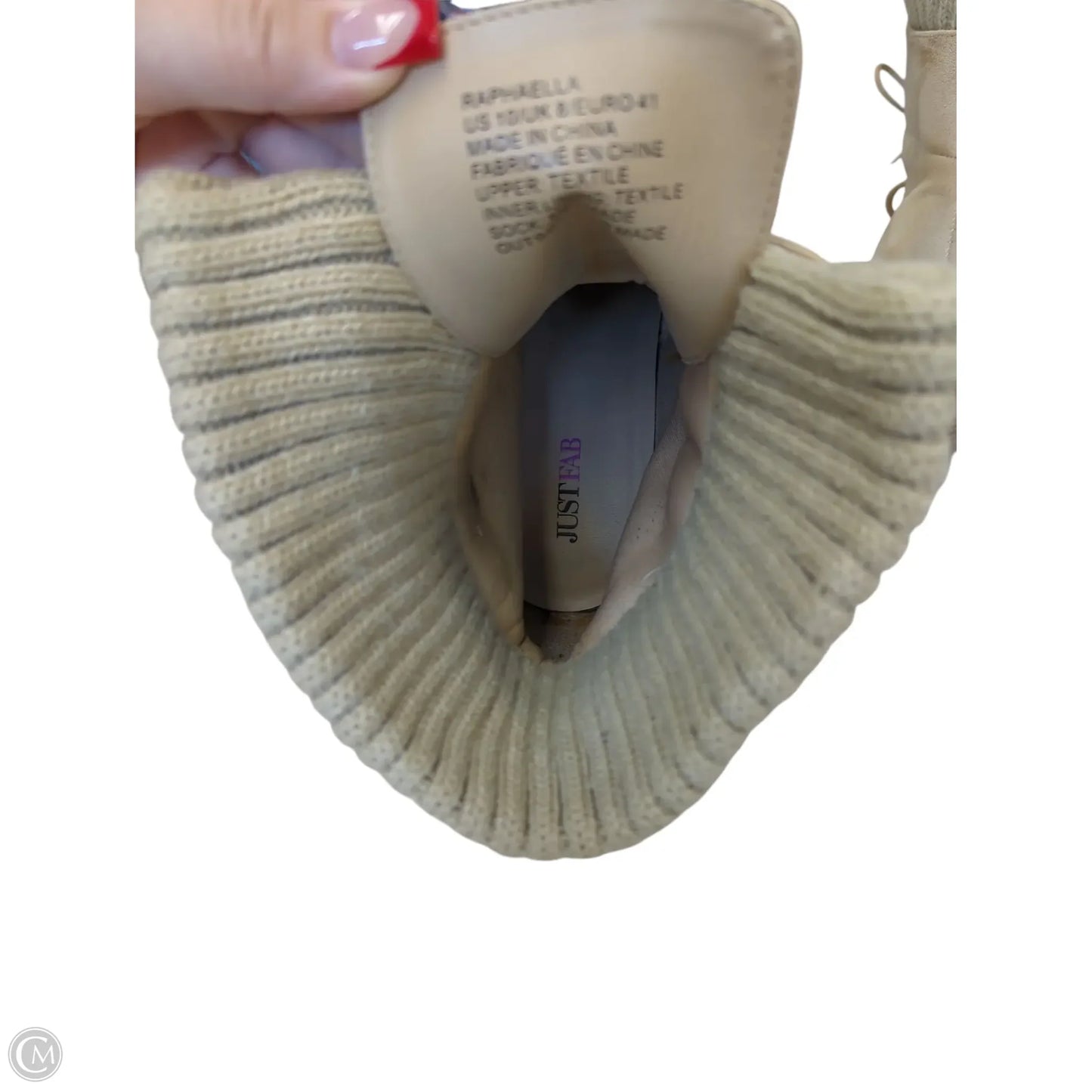 Boots Ankle Heels By Just Fab In Tan, Size: 10