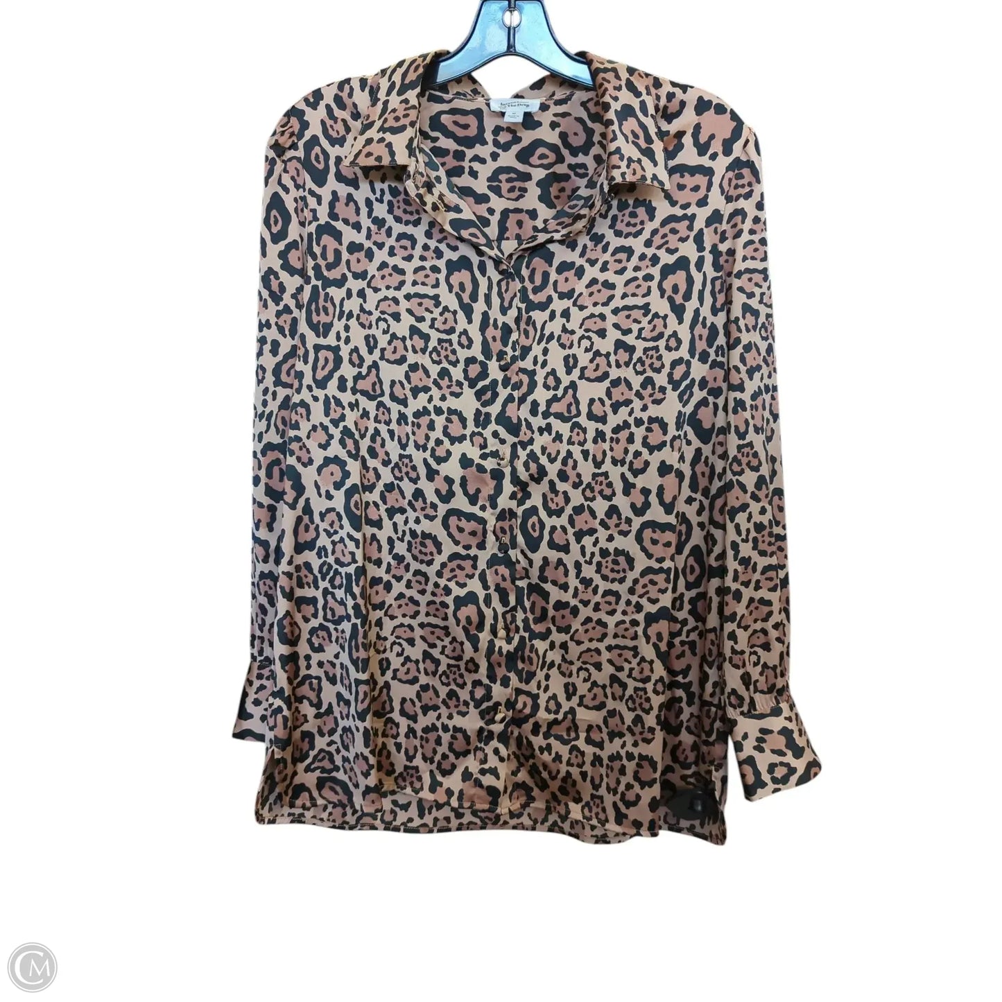 Blouse Long Sleeve By The Drop In Leopard Print, Size: M