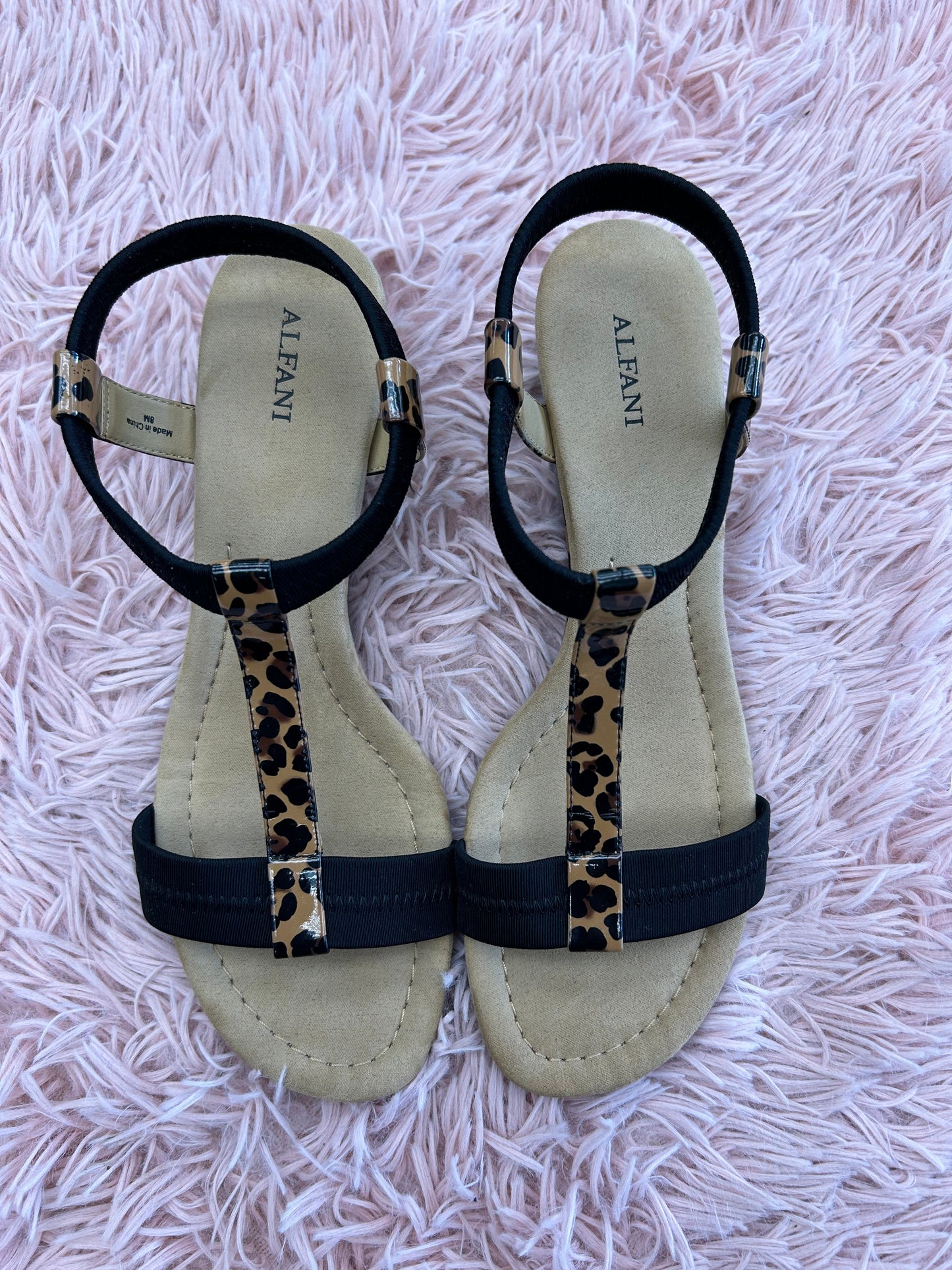 Sandals Heels Wedge By Alfani In Animal Print, Size: 8