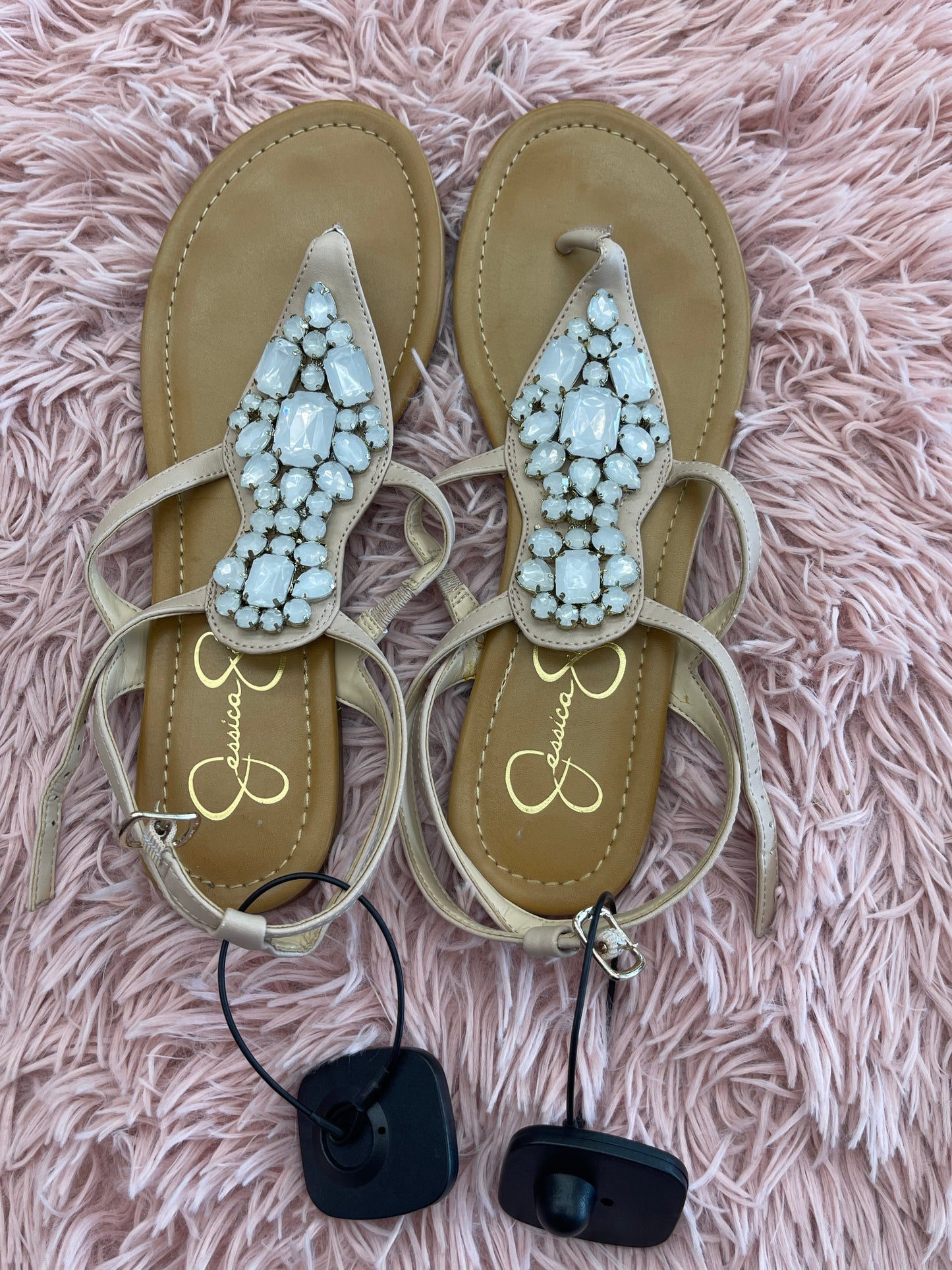 Pink Sandals Flats Jessica Simpson, Size 10