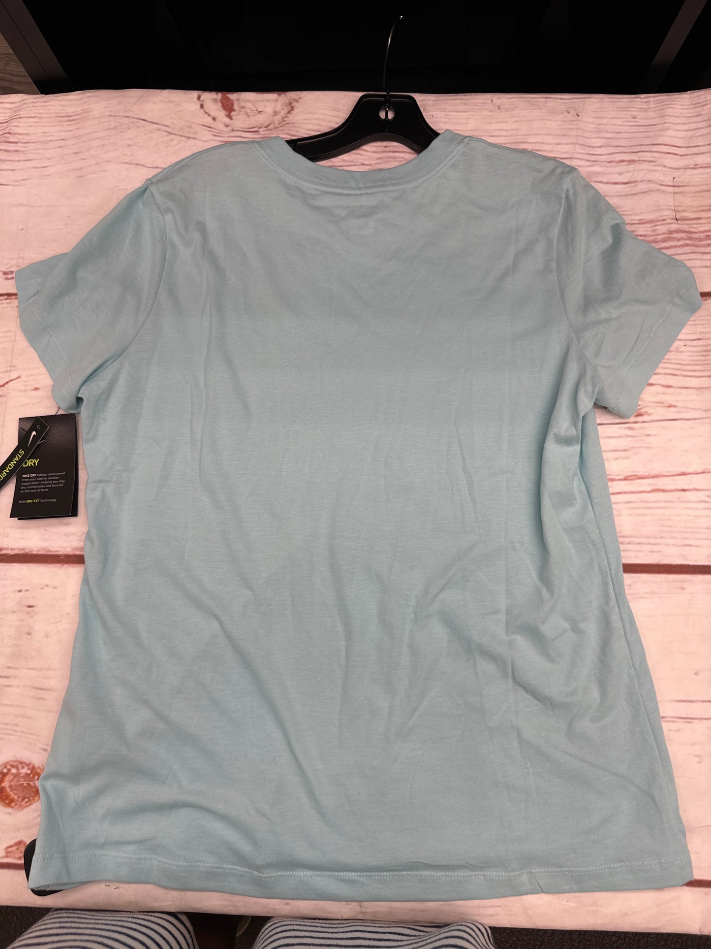 Athletic Top Short Sleeve By Nike In Baby Blue, Size: L