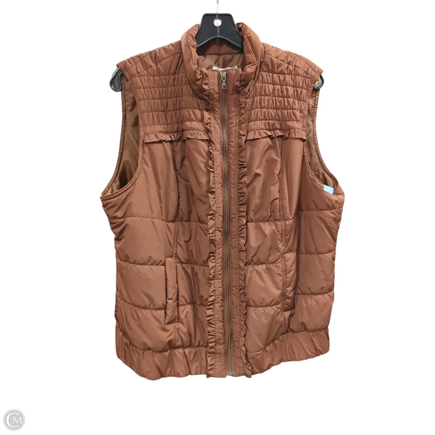 Vest Puffer & Quilted By Christopher And Banks In Brown, Size: Xl