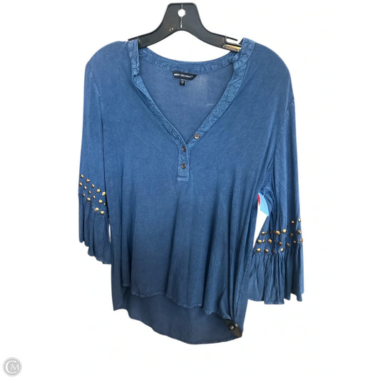 Top Long Sleeve By Unique Spectrum In Blue, Size: S