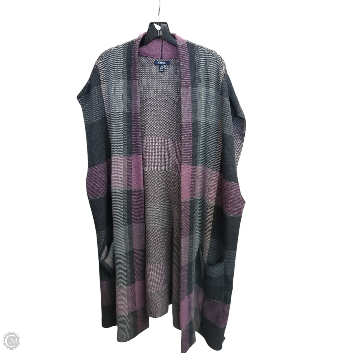 Cardigan By Chaps In Plaid Pattern, Size: 3x