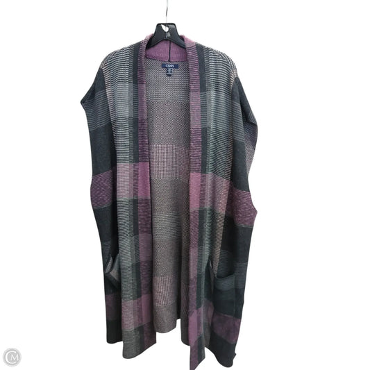 Cardigan By Chaps In Plaid Pattern, Size: 3x