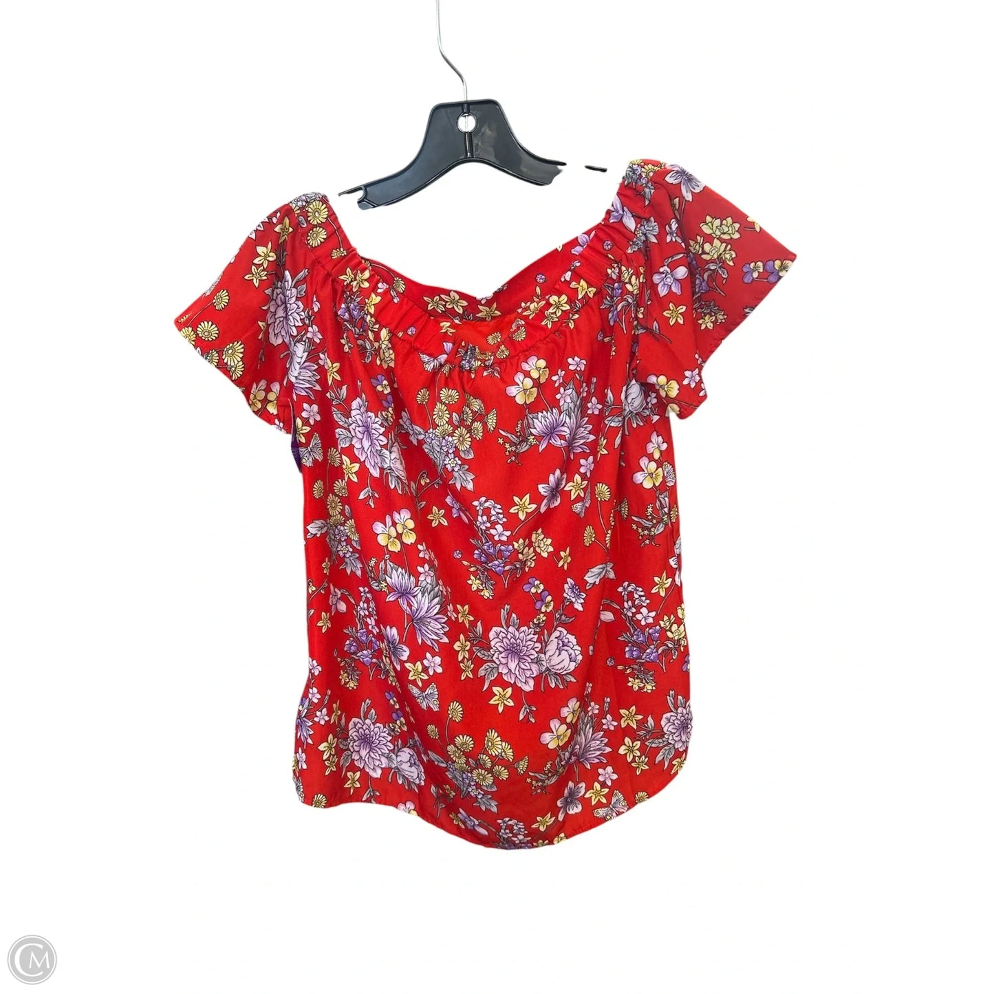 Top Short Sleeve By Monteau In Floral, Size: S