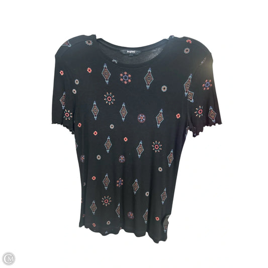 Top Short Sleeve By Desigual In Black, Size: S