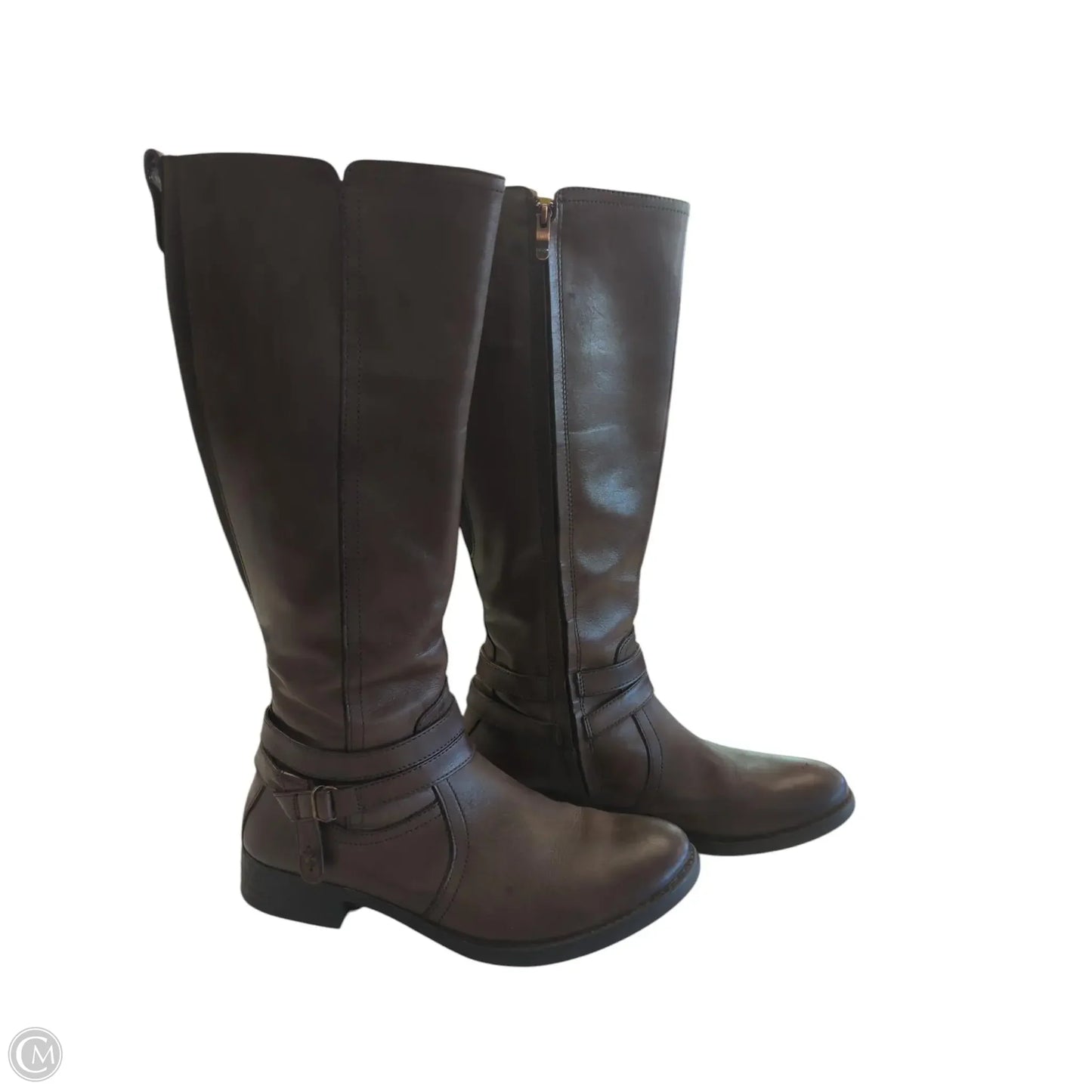 Boots Knee Flats By Clothes Mentor In Brown, Size: 8.5