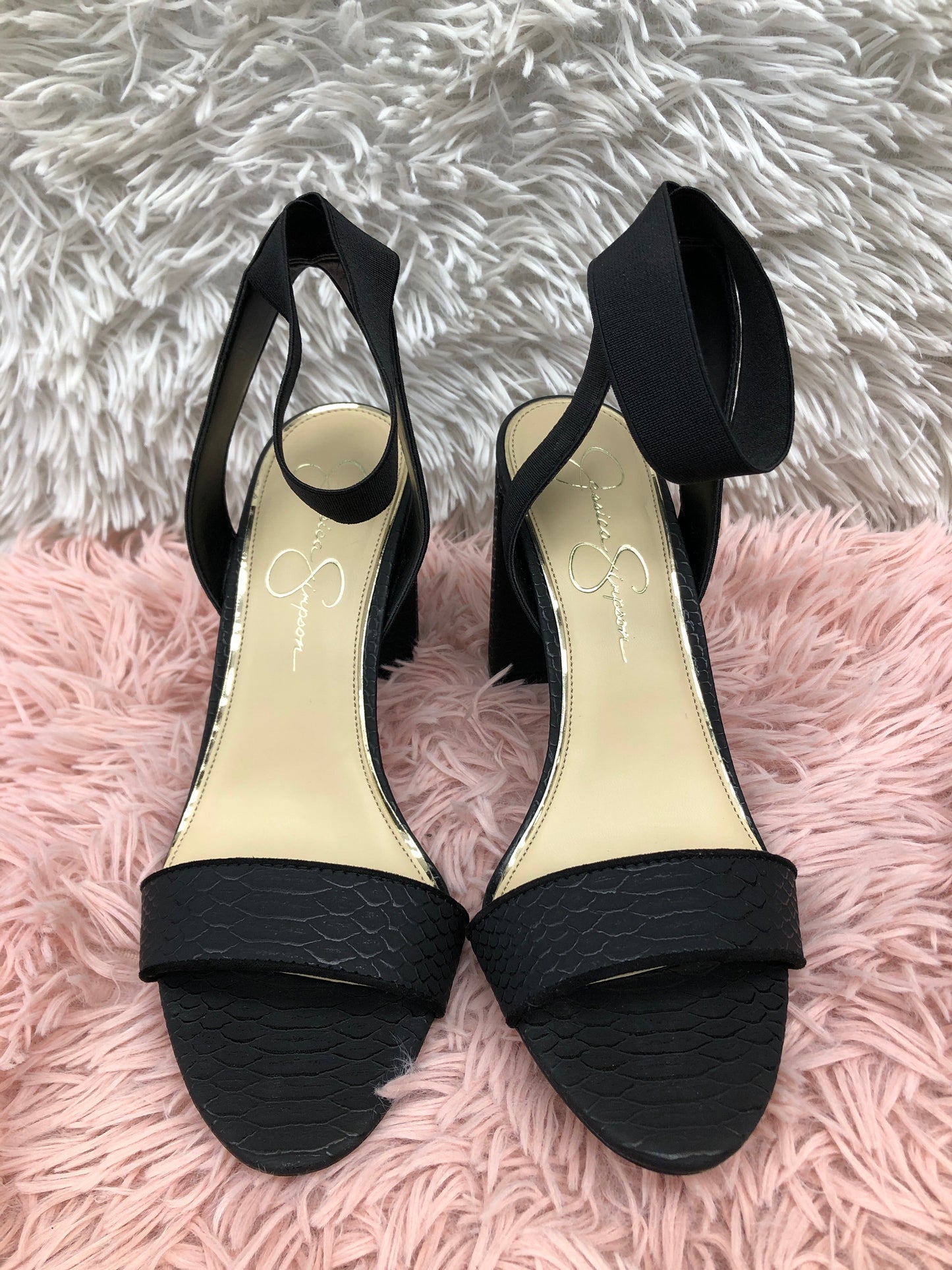 Black Shoes Heels Block Jessica Simpson, Size 8.5