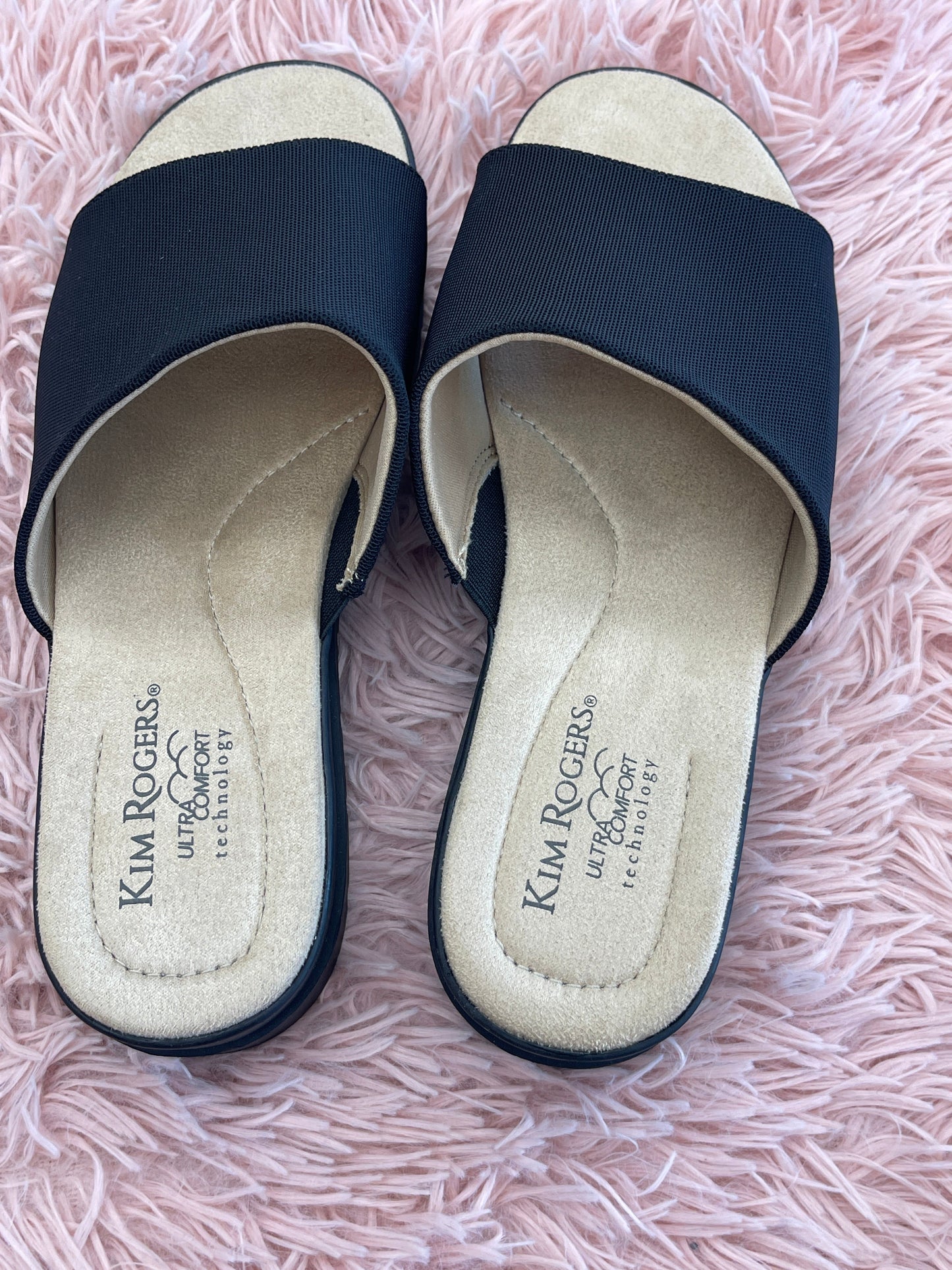Black Sandals Flats Kim Rogers, Size 10