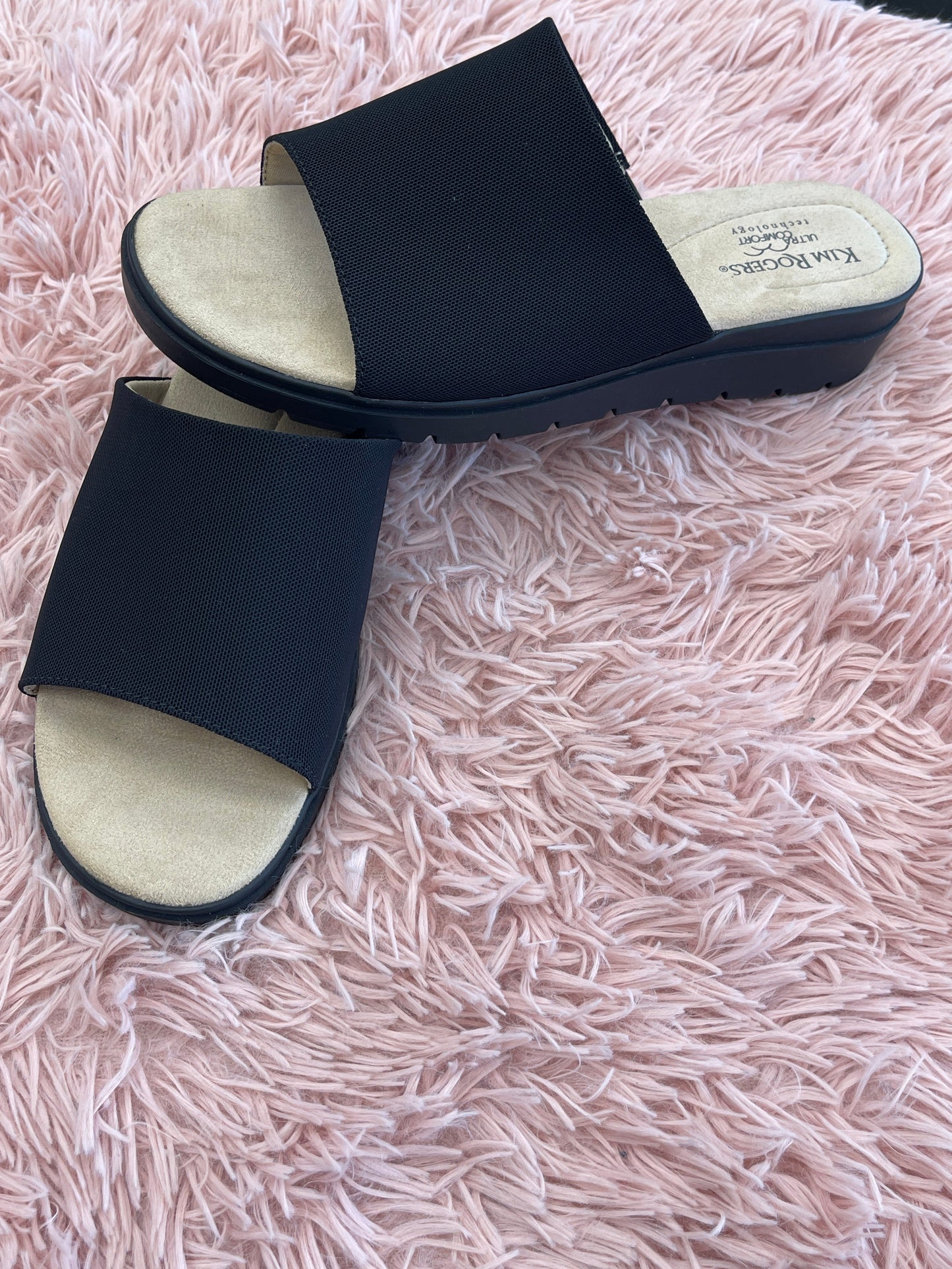 Black Sandals Flats Kim Rogers, Size 10