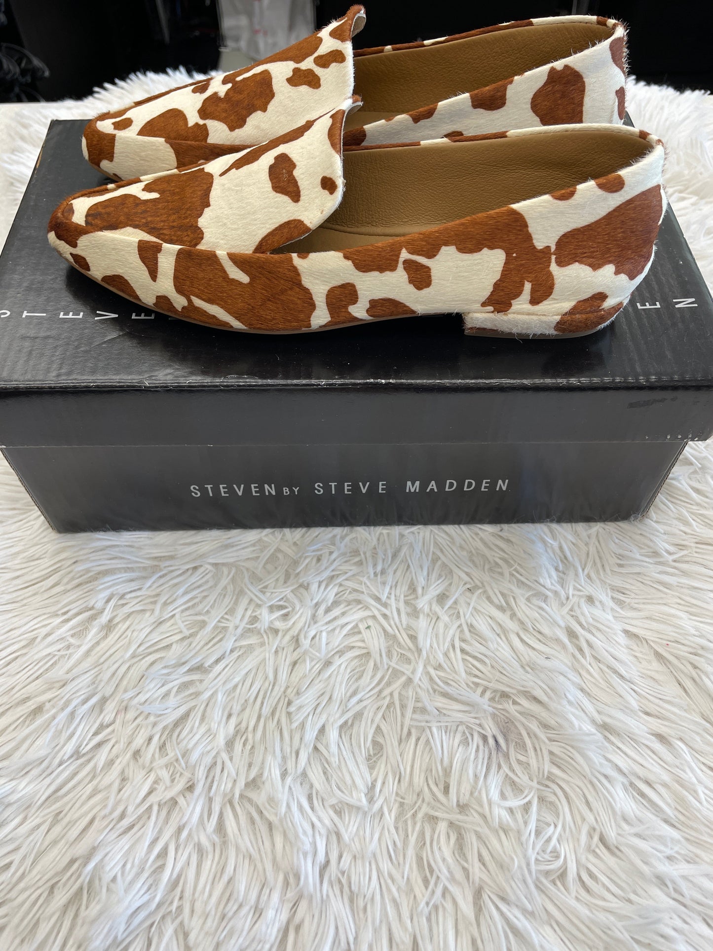 Animal Print Shoes Flats Boat Steve Madden, Size 6.5