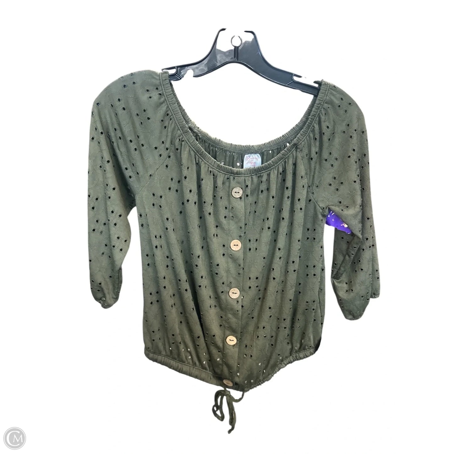 Top Short Sleeve By No Boundaries In Olive, Size: S