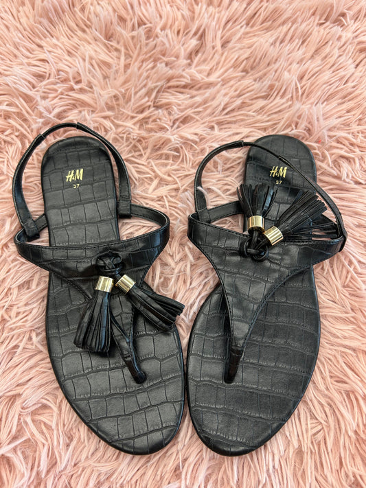 Sandals Flip Flops By H&m In Black, Size: 6