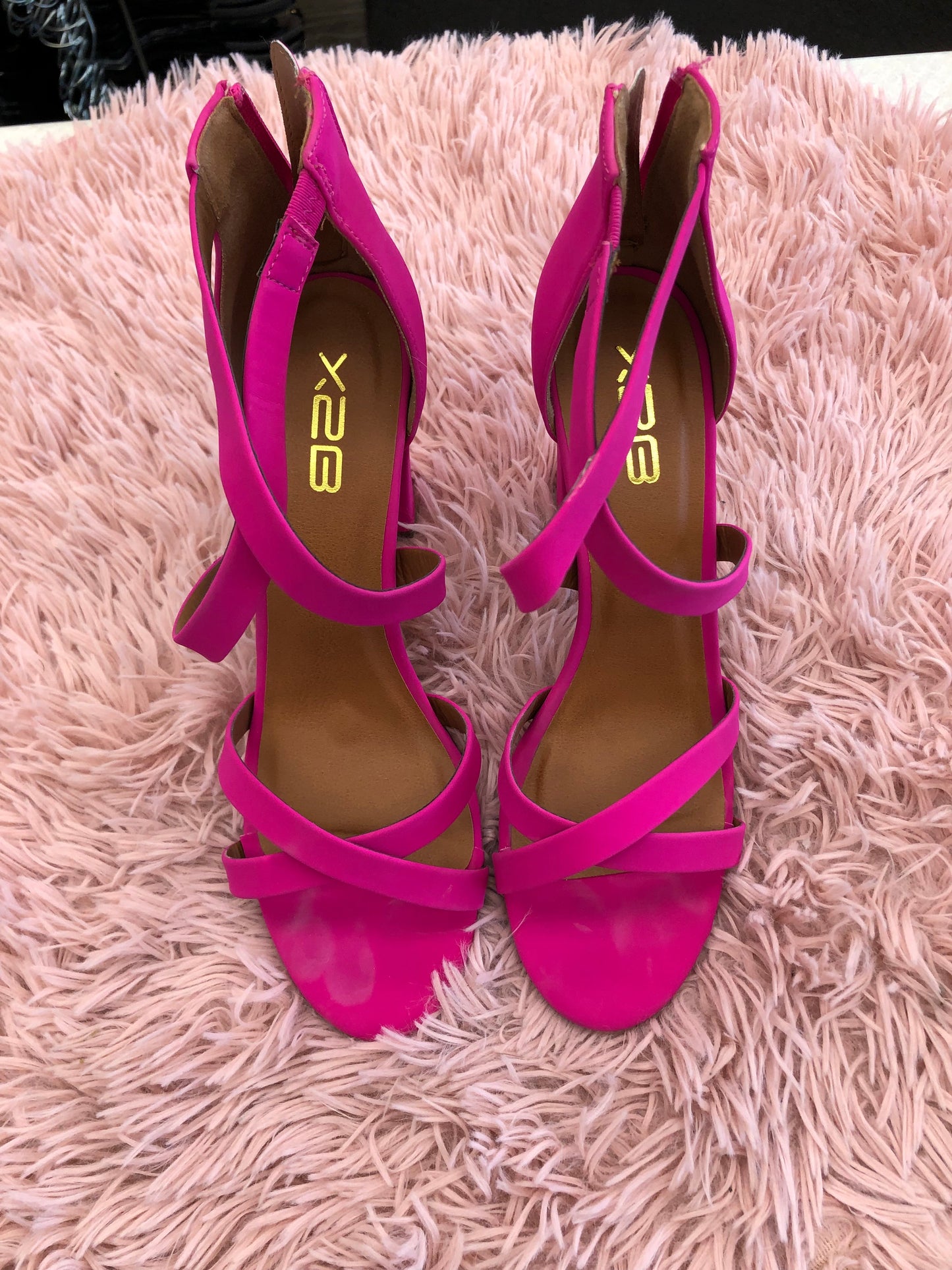 Hot Pink Shoes Heels Block Clothes Mentor, Size 10