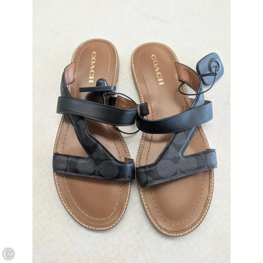 Sandals Designer By Coach In Black & Brown, Size: 10