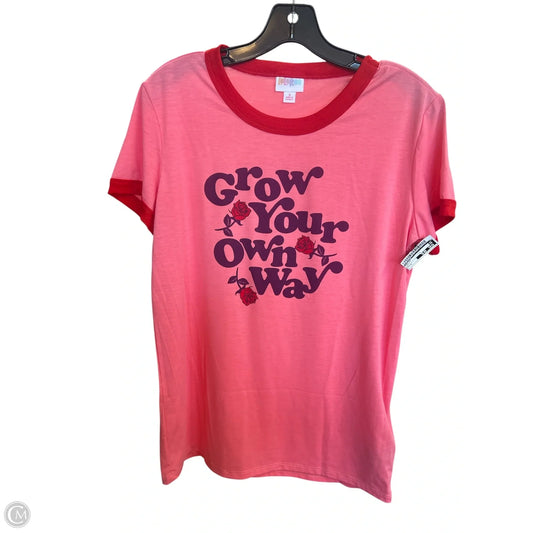 Top Short Sleeve By Lularoe In Pink, Size: S