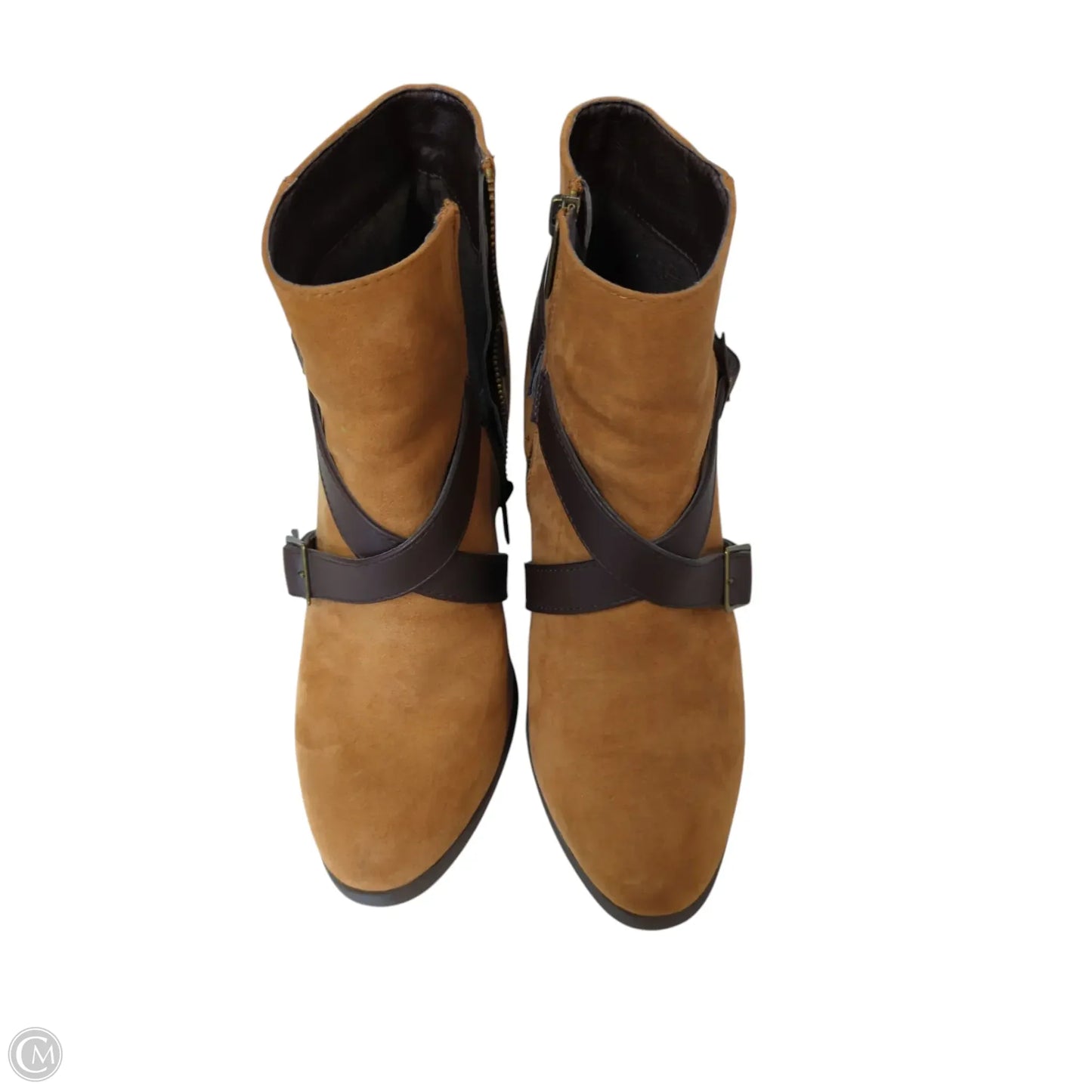 Boots Ankle Heels By Clothes Mentor In Brown, Size: 7