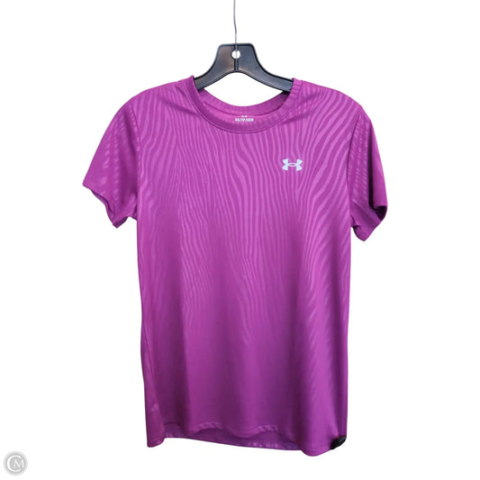 Athletic Top Short Sleeve By Under Armour In Purple, Size: Xs