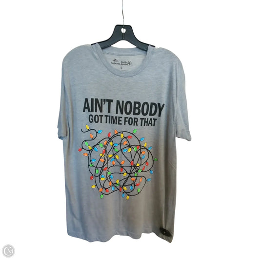 Top Short Sleeve By Clothes Mentor In Grey, Size: L