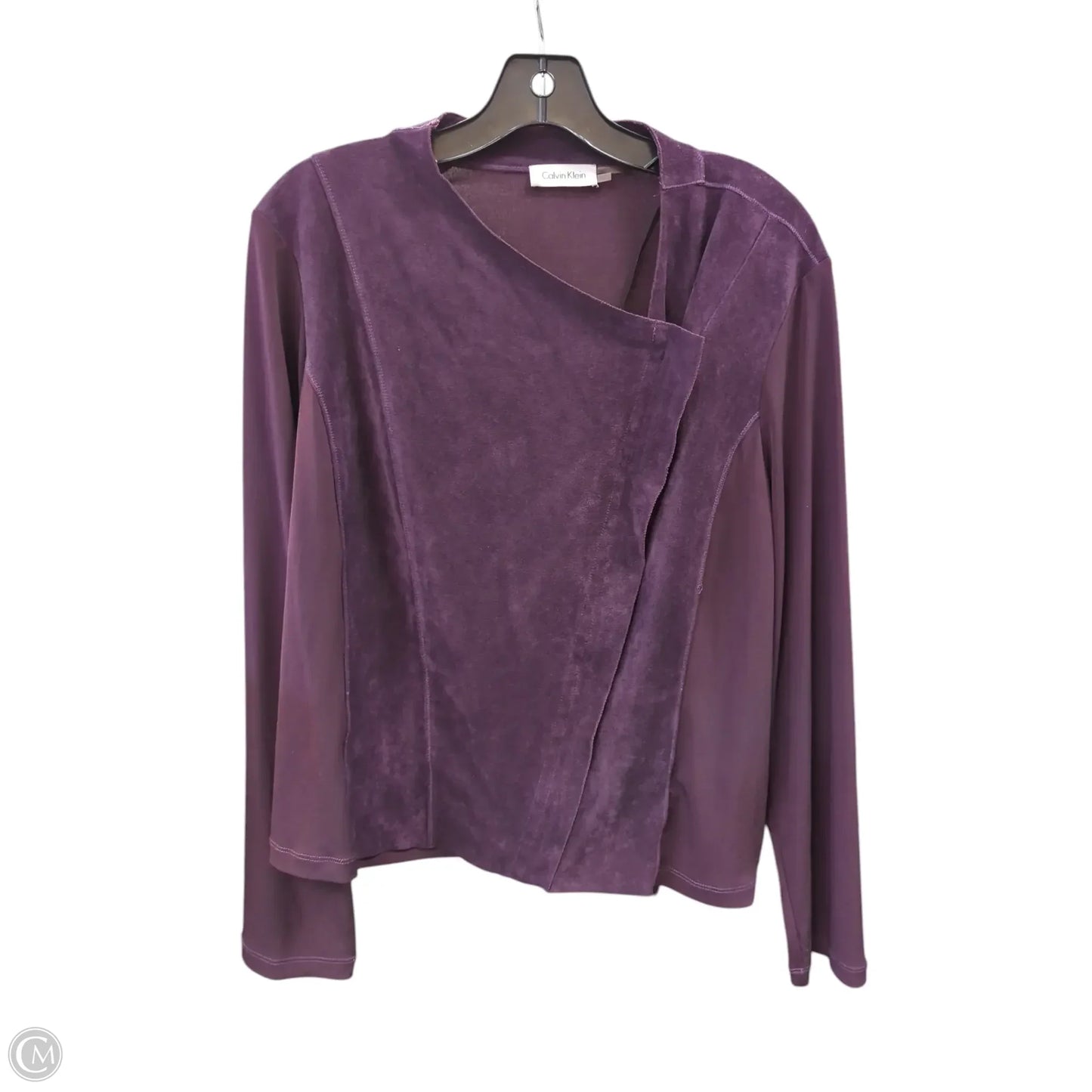Top Long Sleeve By Calvin Klein In Purple, Size: Xl