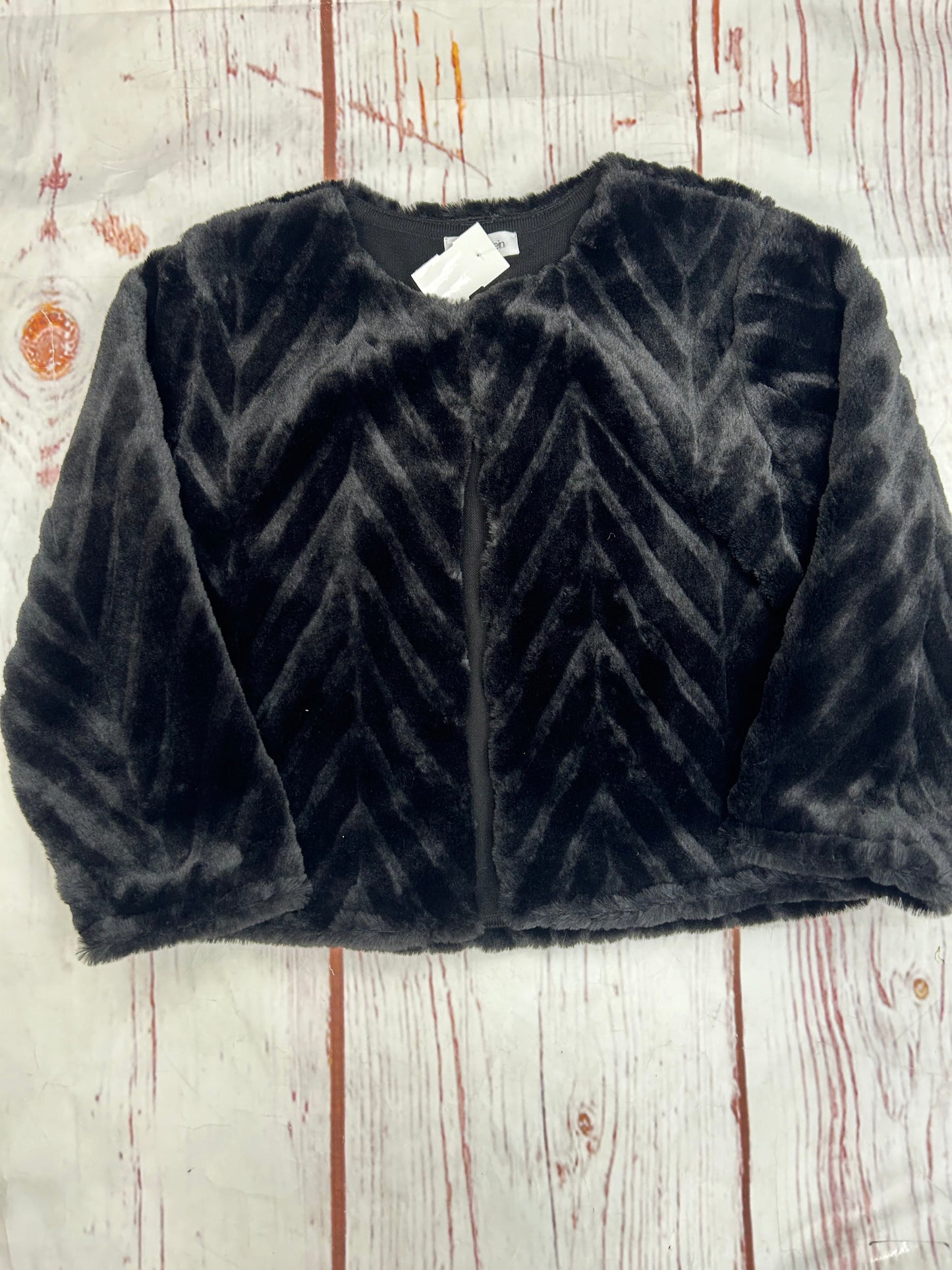 Jacket Faux Fur & Sherpa By Calvin Klein In Black, Size: S