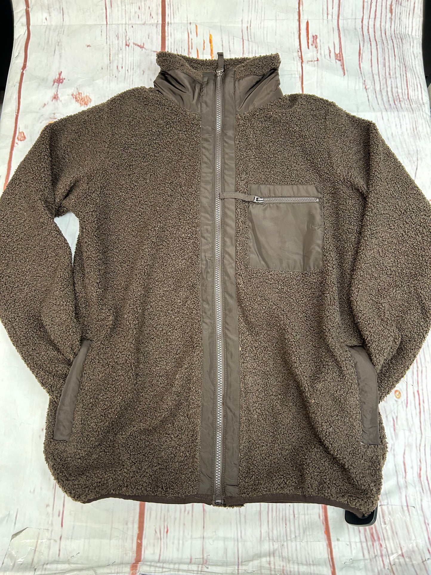 Jacket Fleece By Mono B In Brown, Size: S