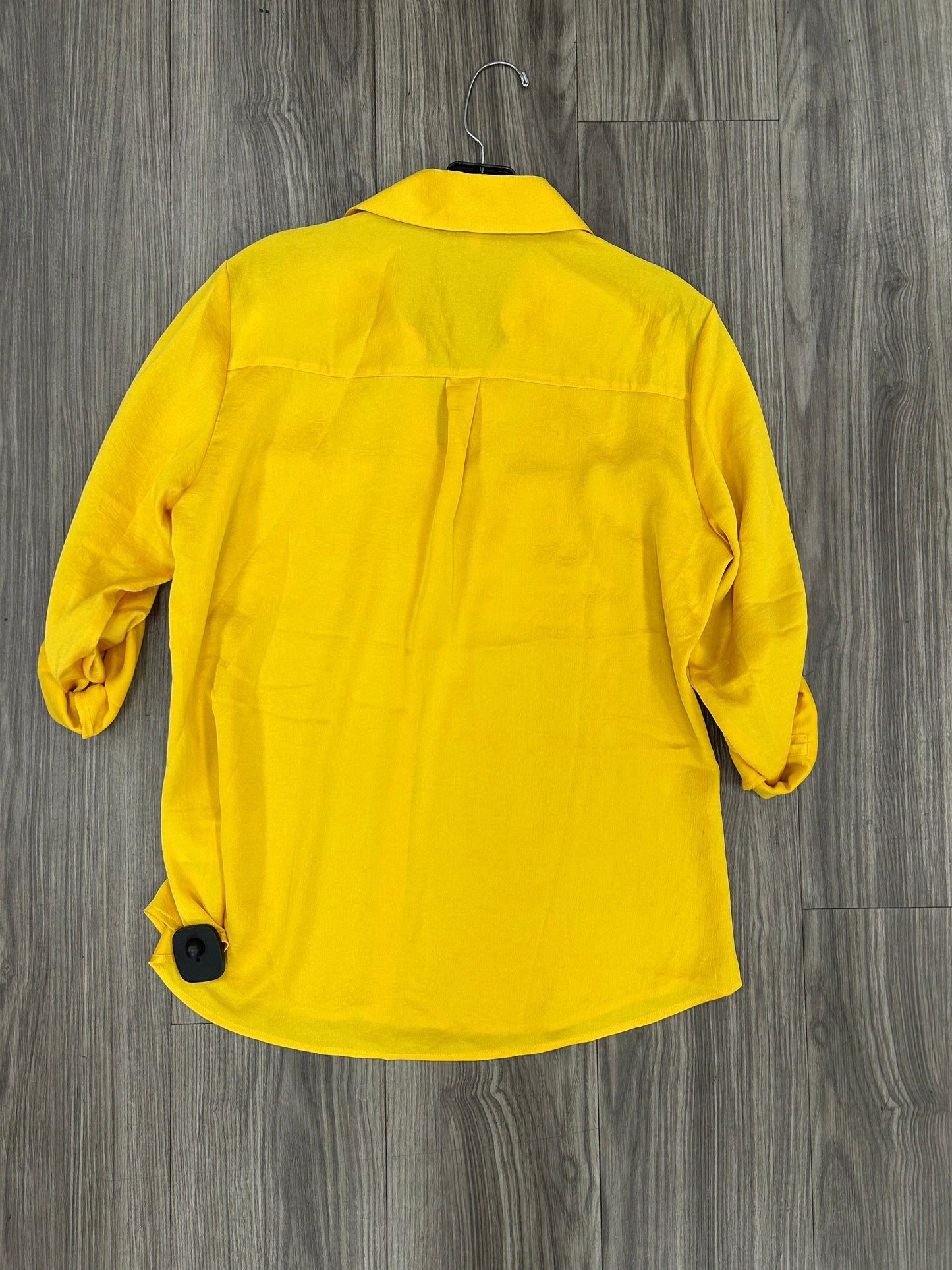 Blouse Long Sleeve By Express In Yellow, Size: L