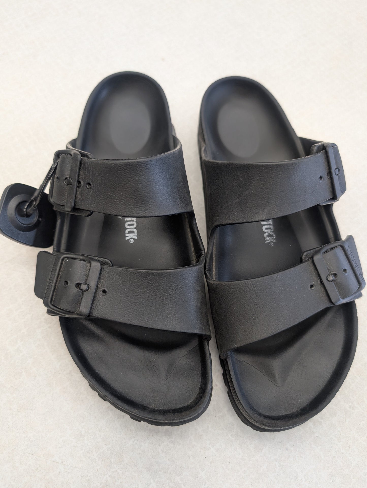 Sandals Flip Flops By Birkenstock In Black, Size: 9