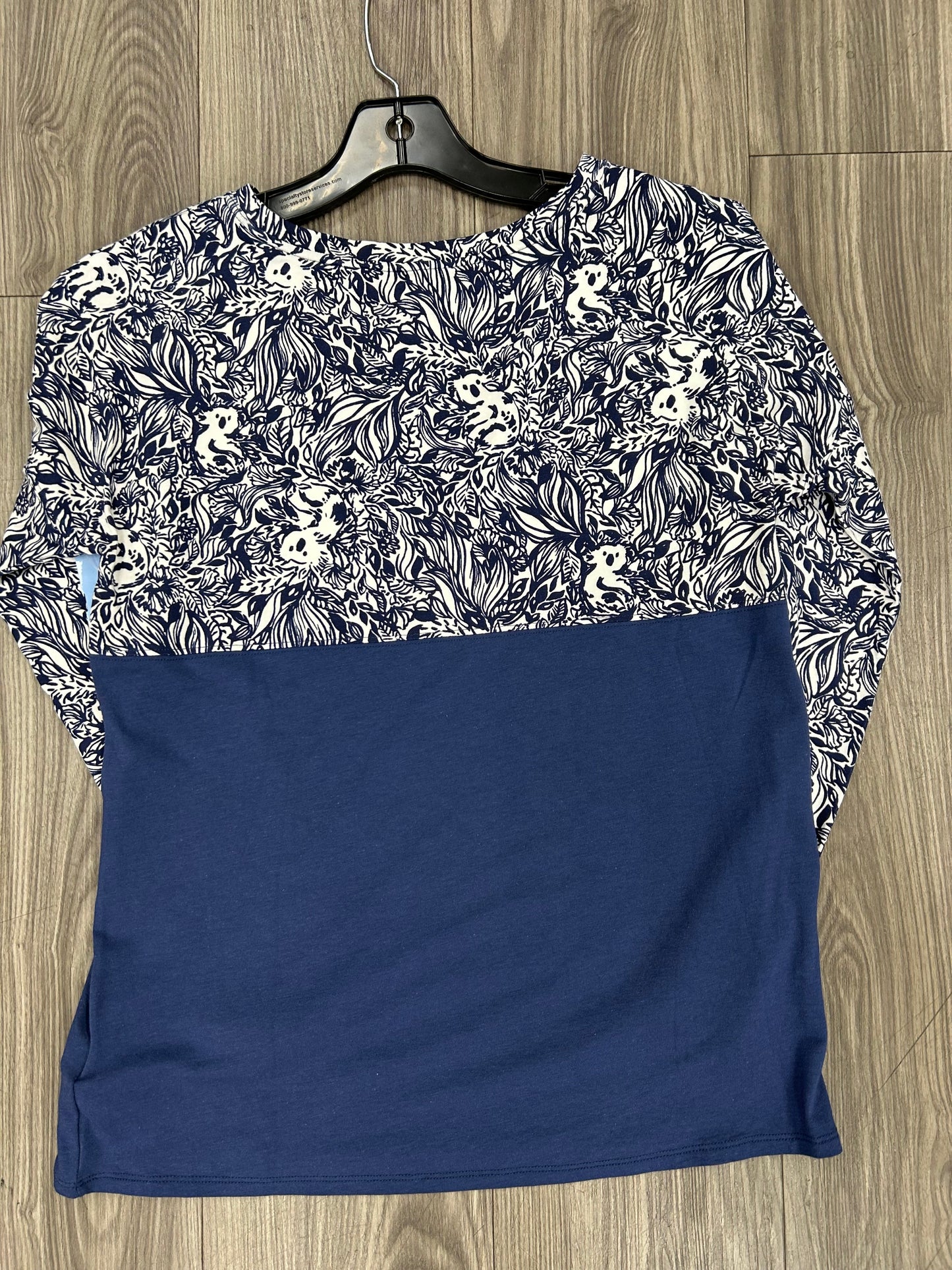 Top Long Sleeve By Lilly Pulitzer In Blue & White, Size: Xs