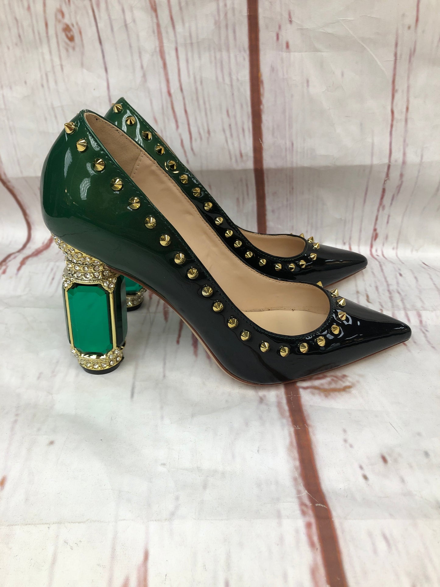 Shoes Heels Block By Clothes Mentor In Black & Green, Size: 8