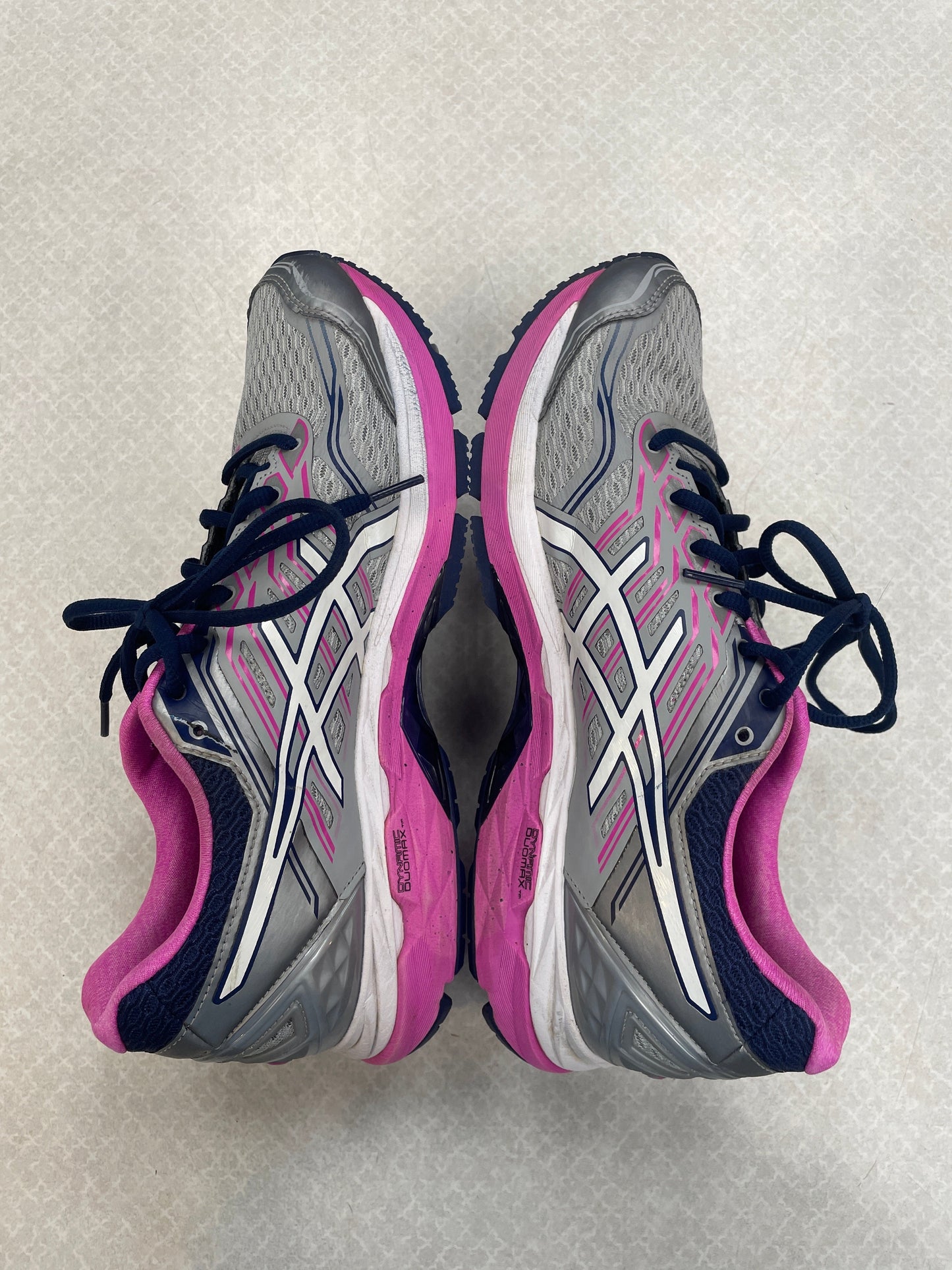 Shoes Athletic By Asics In Grey & Pink, Size: 10