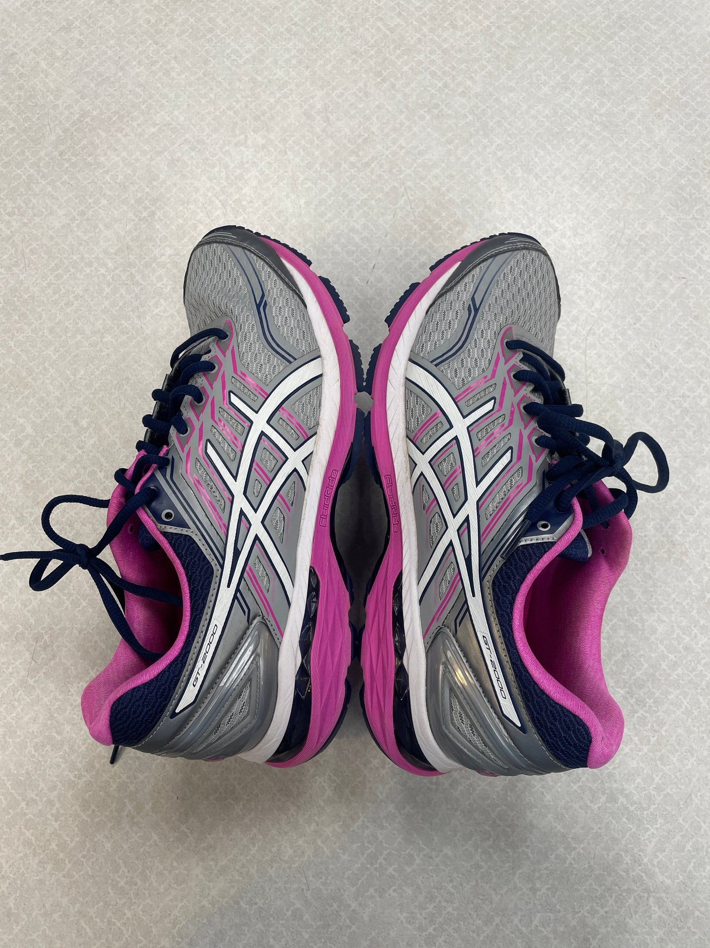 Shoes Athletic By Asics In Grey & Pink, Size: 10