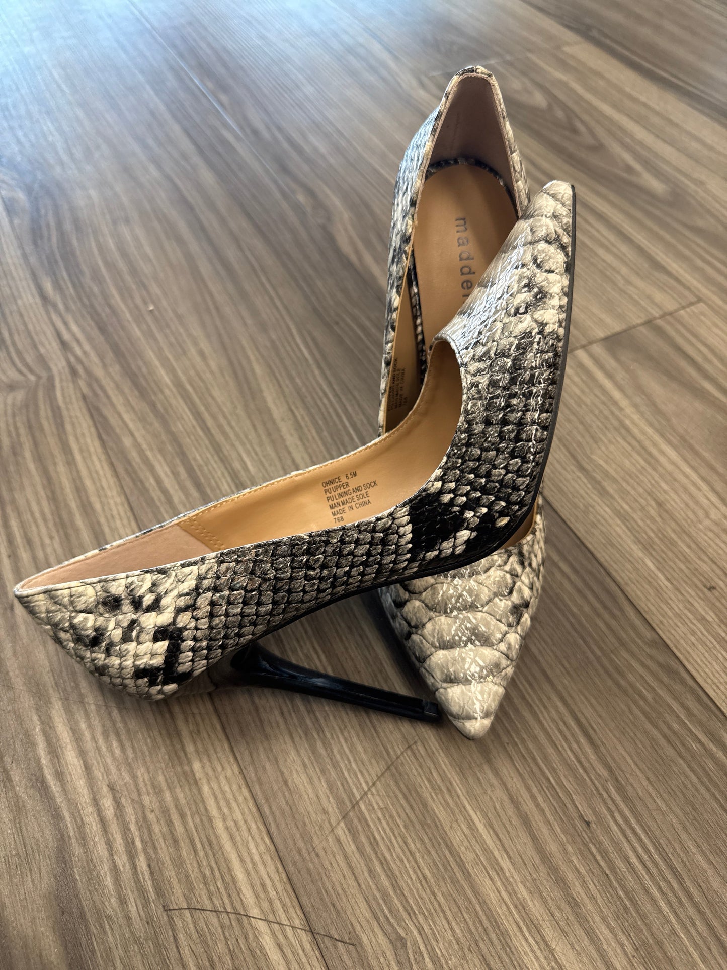 Shoes Heels Stiletto By Madden Girl In Snakeskin Print, Size: 6.5