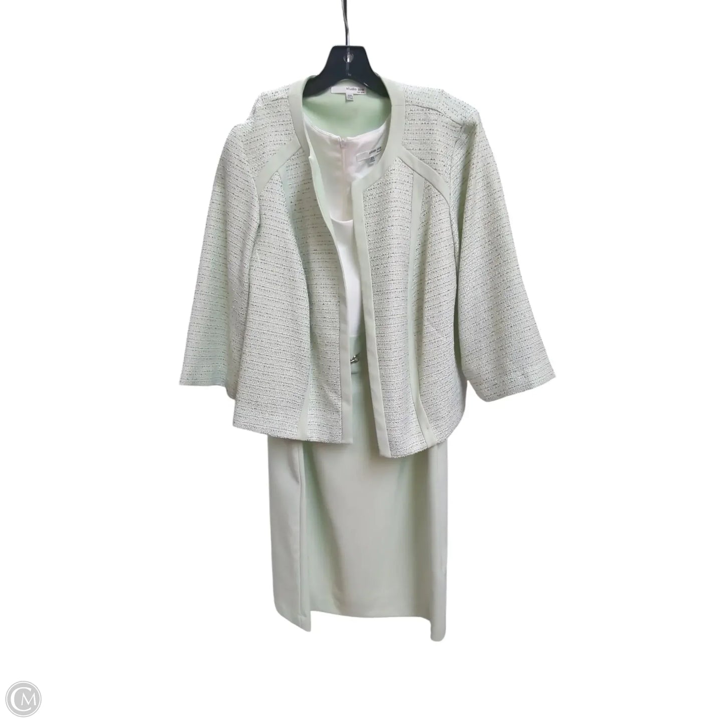 Dress Set 2pc By Studio 1 In Green & White, Size: 16