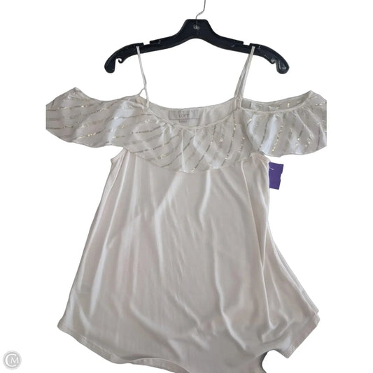 Top Short Sleeve By Loft In Cream, Size: Xs
