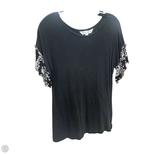 Top Short Sleeve By Rebecca Malone In Black, Size: S