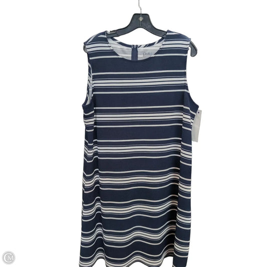 Dress Casual Midi By Croft And Barrow In Blue & White, Size: Xlp