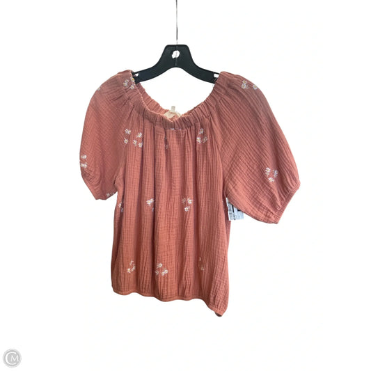 Top Short Sleeve By Solitaire In Orange, Size: S